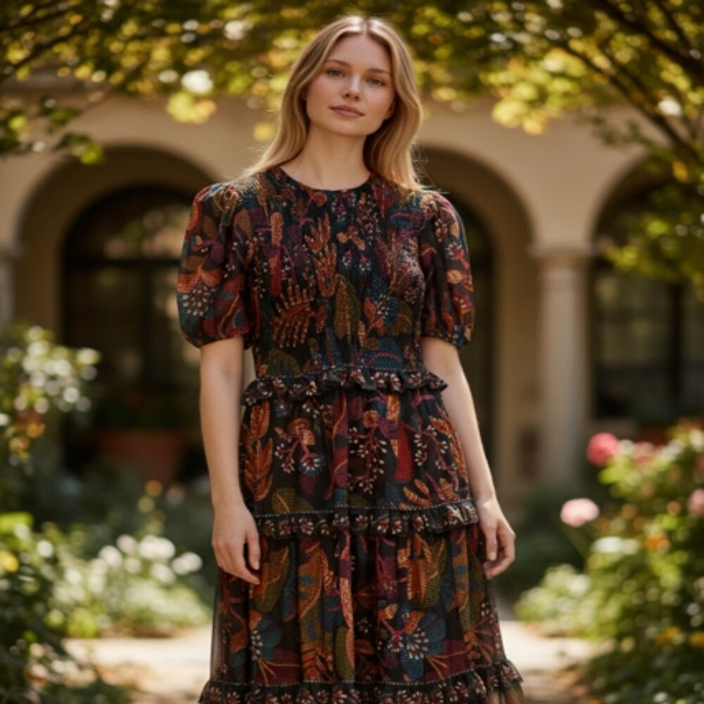 Anthropologie Farm Rio Maxi Dress Multicolored